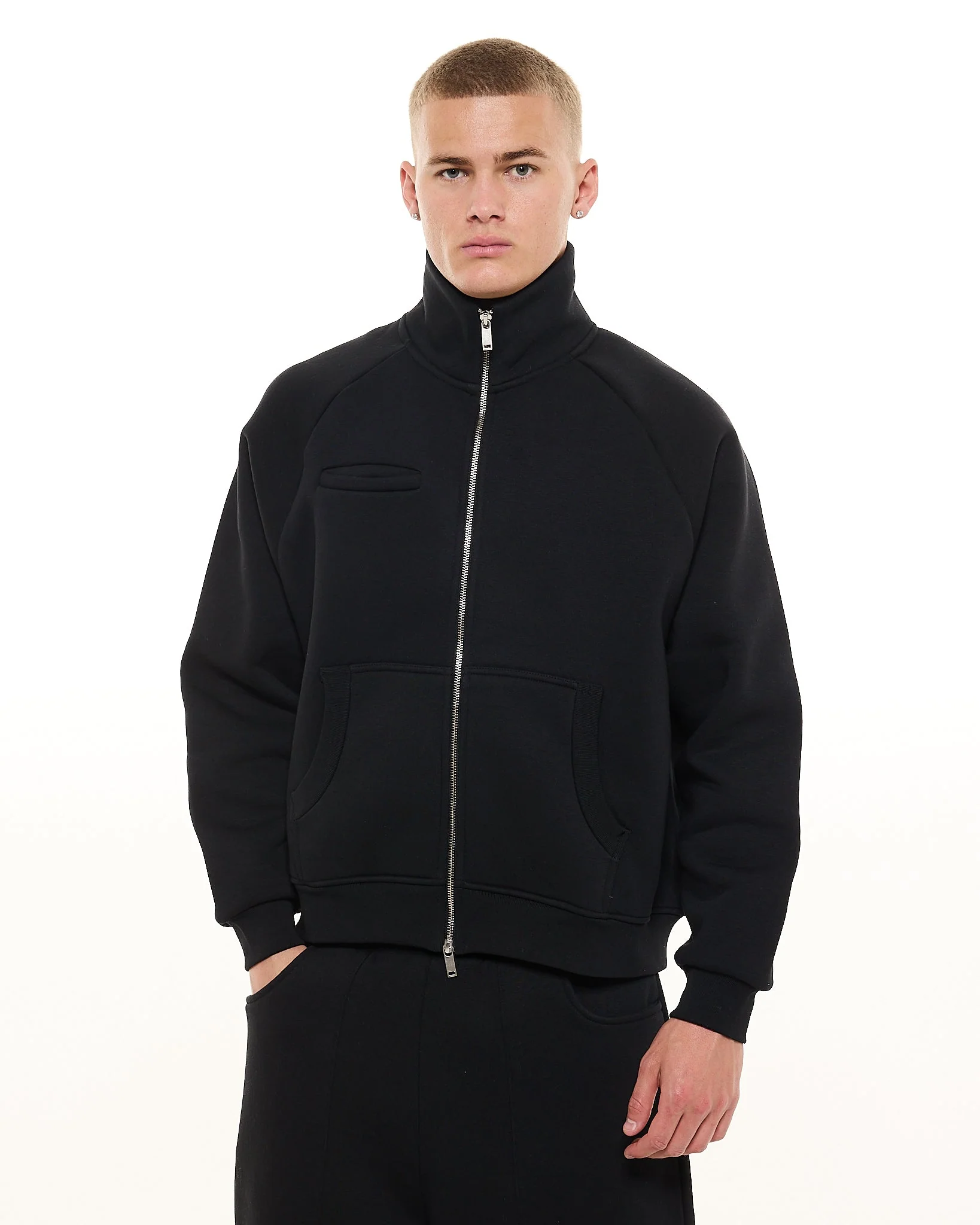 COZY TRACK JACKET - BLACK - Image 2