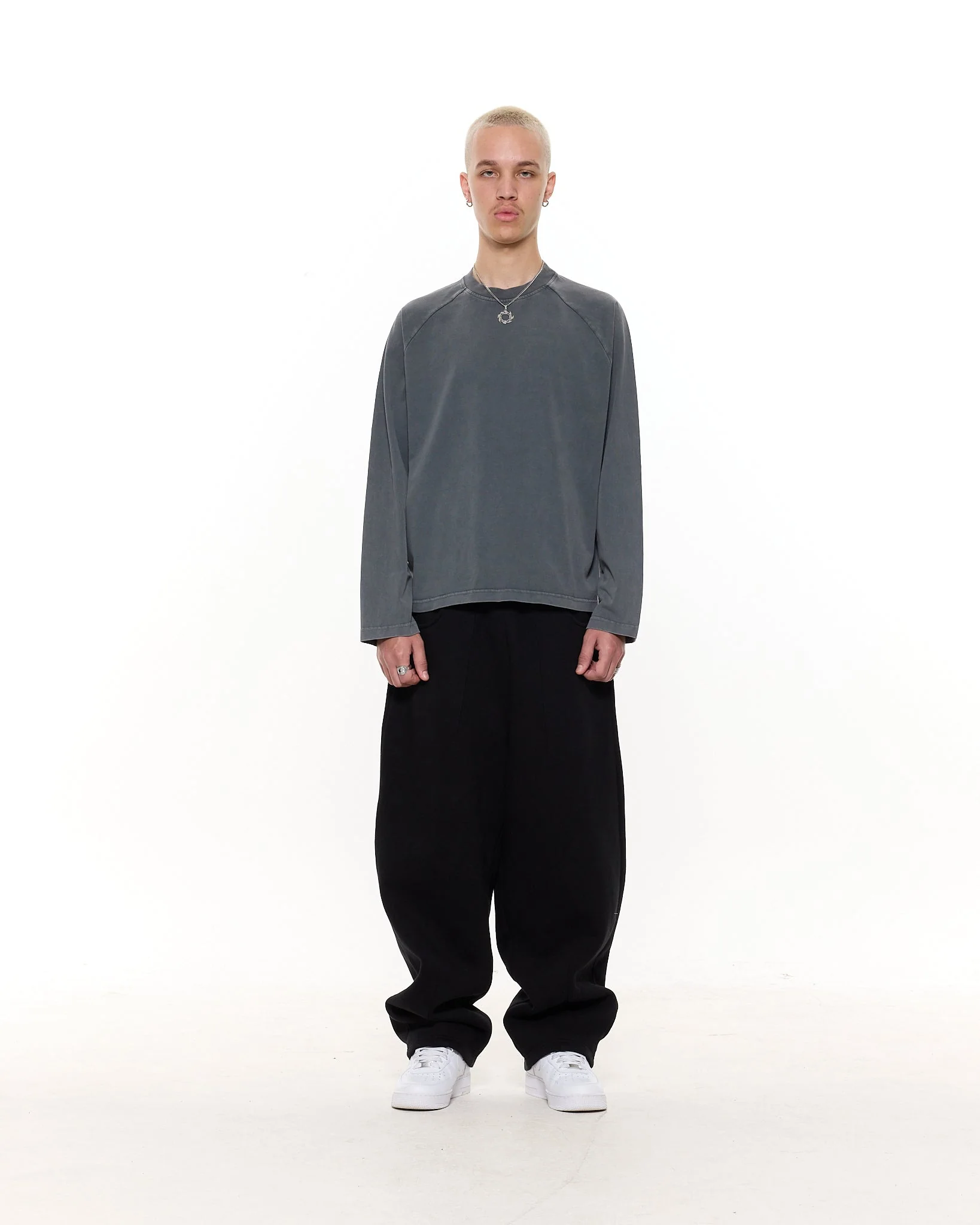 Long Sleeve T-Shirt - Washed Grey - Image 3